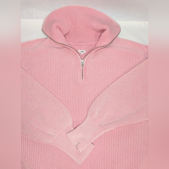 AERIE Beyond Quarter Zip Ribbed Sweater - Picture 5 of 10